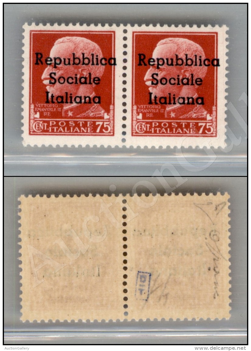 Teramo - 1944 - Coppia Del 75 Cent (7 + 7l) Con U Piccolo Nel Pezzo Di Sinistra - Nuova Con Gomma Integra (1.400) - Other & Unclassified