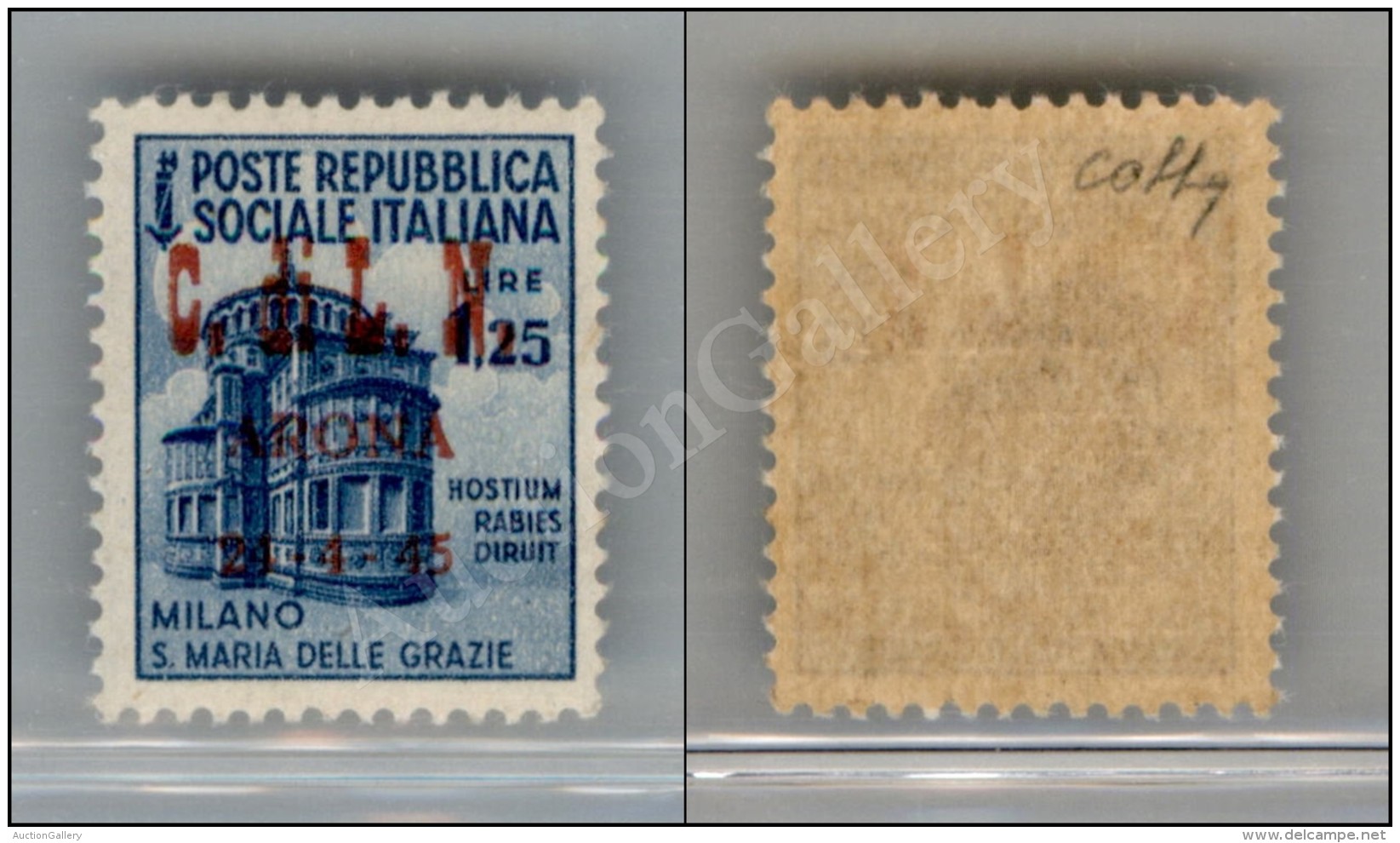 1945 - 1,25 Lire (22) Nuovo Con Gomma Integra - Cert. Colla (3.300) - Autres & Non Classés