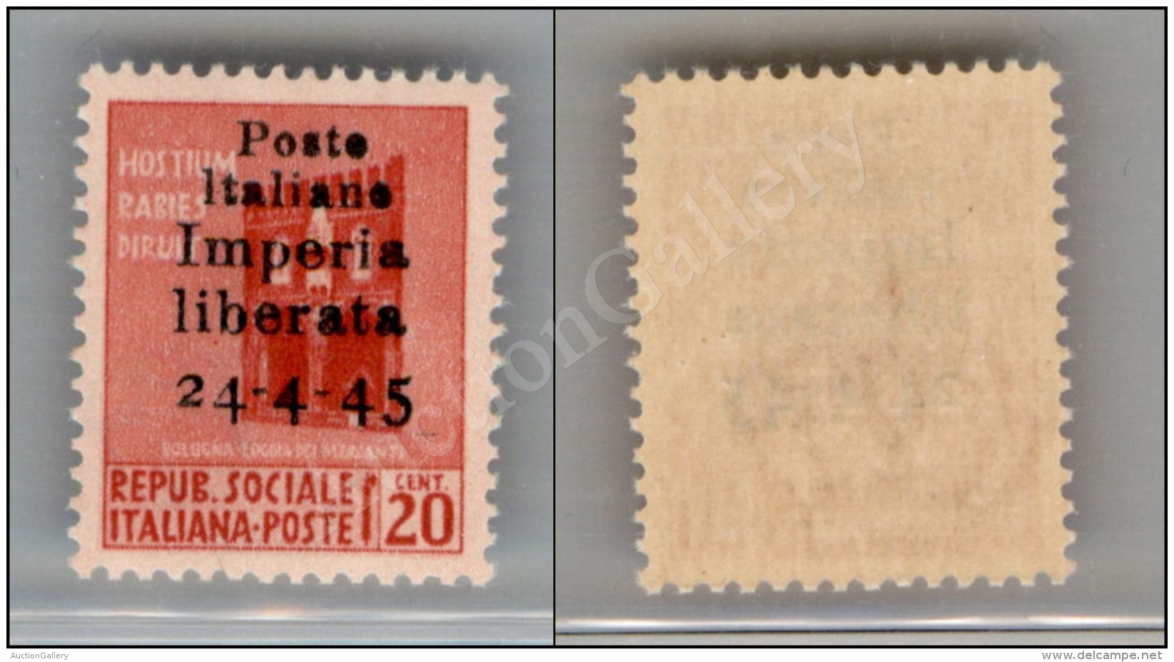 Imperia - 1945 - Non Emesso - 20 Cent (22) Nuovo Con Gomma Integra - Cert. AG (1.500) - Other & Unclassified