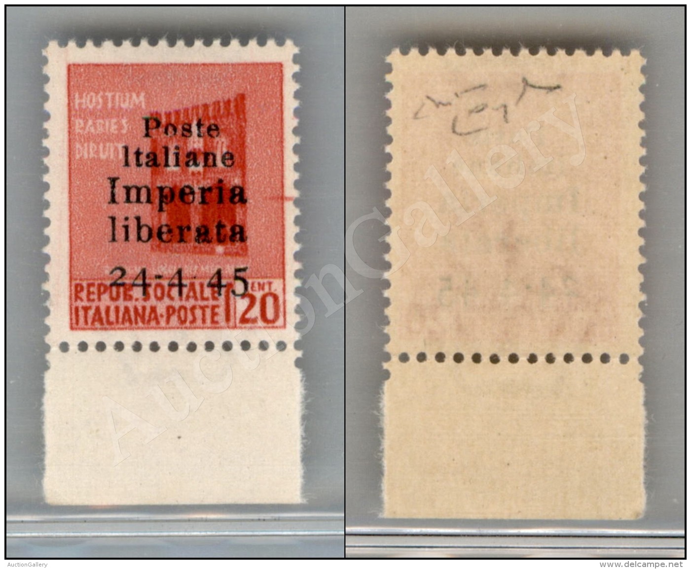 1945 - Non Emesso - 20 Cent (22d) Senza Puntino Tra 4 E 45 - Nuovo Con Gomma Originale Integra - Cert. Raybaudi... - Other & Unclassified