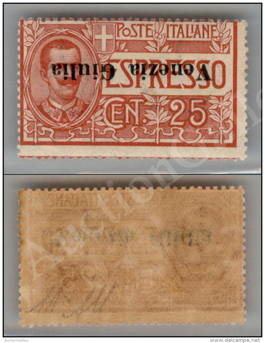 1919 - 25 Cent (1a - Espressi) Con Soprastampa Capovolta - Nuovo Con Gomma Integra - Autres & Non Classés