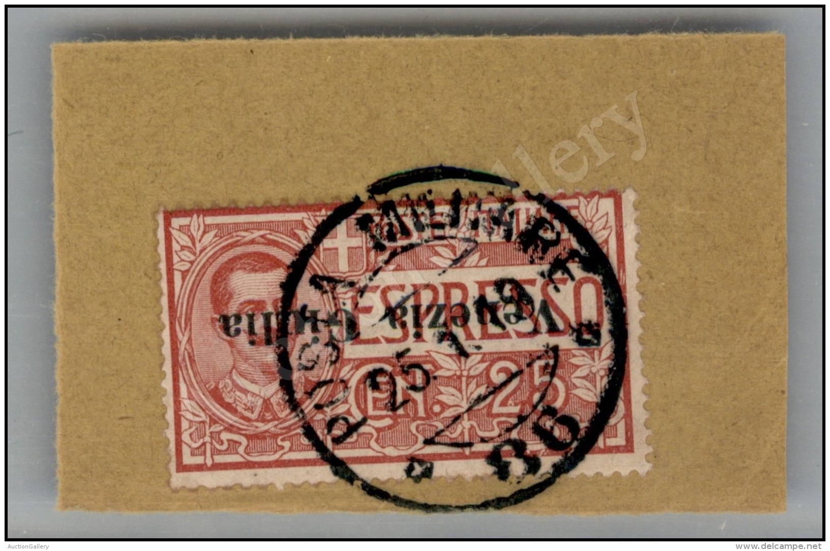 1919 - 25 Cent (1a - Espressi) Con Soprastampa Capovolta Su Frammento (1.100+) - Other & Unclassified