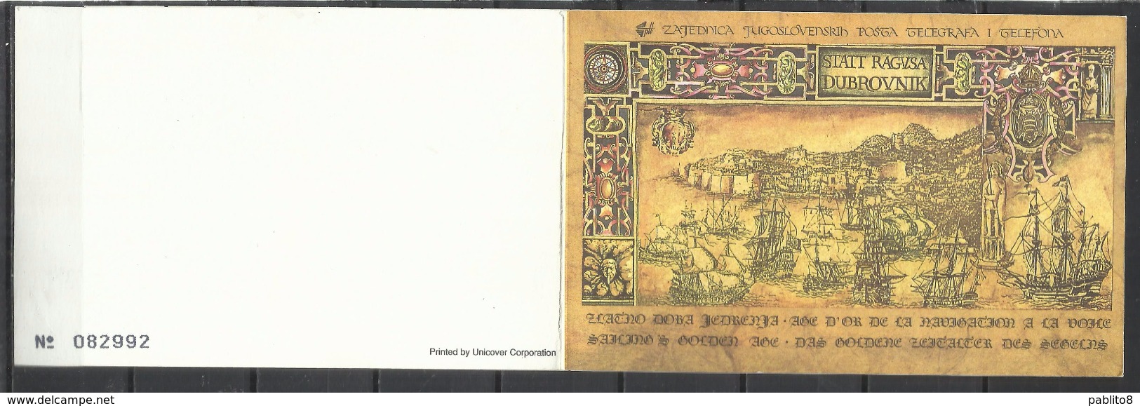 1989 YUGOSLAVIA JUGOSLAVIA JUGOSLAVIJA RAGUSA DUBROVNIK BOOKLET LIBRETTO CARNET MNH - Carnets