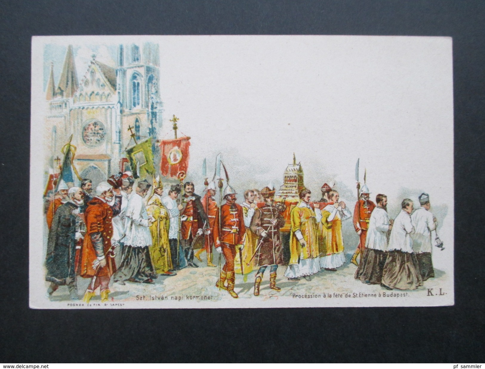 Postkarte / Privatganzsache Ungarn 1896?? Procession A La Fete De St. Etienne A Budapest. Religiöse Zeremonie - Lettres & Documents