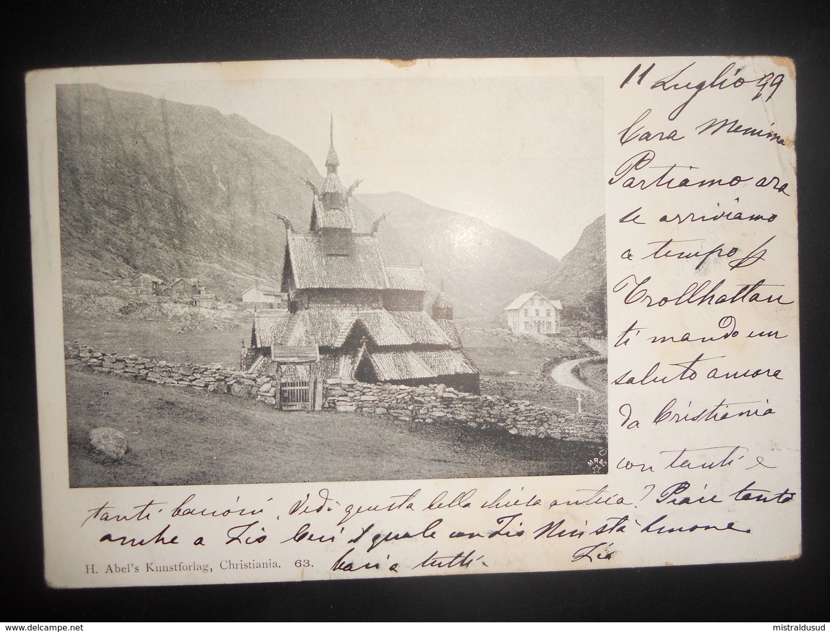 Norvege , Carte De Chrisiania 1899 Pour Milano - Briefe U. Dokumente