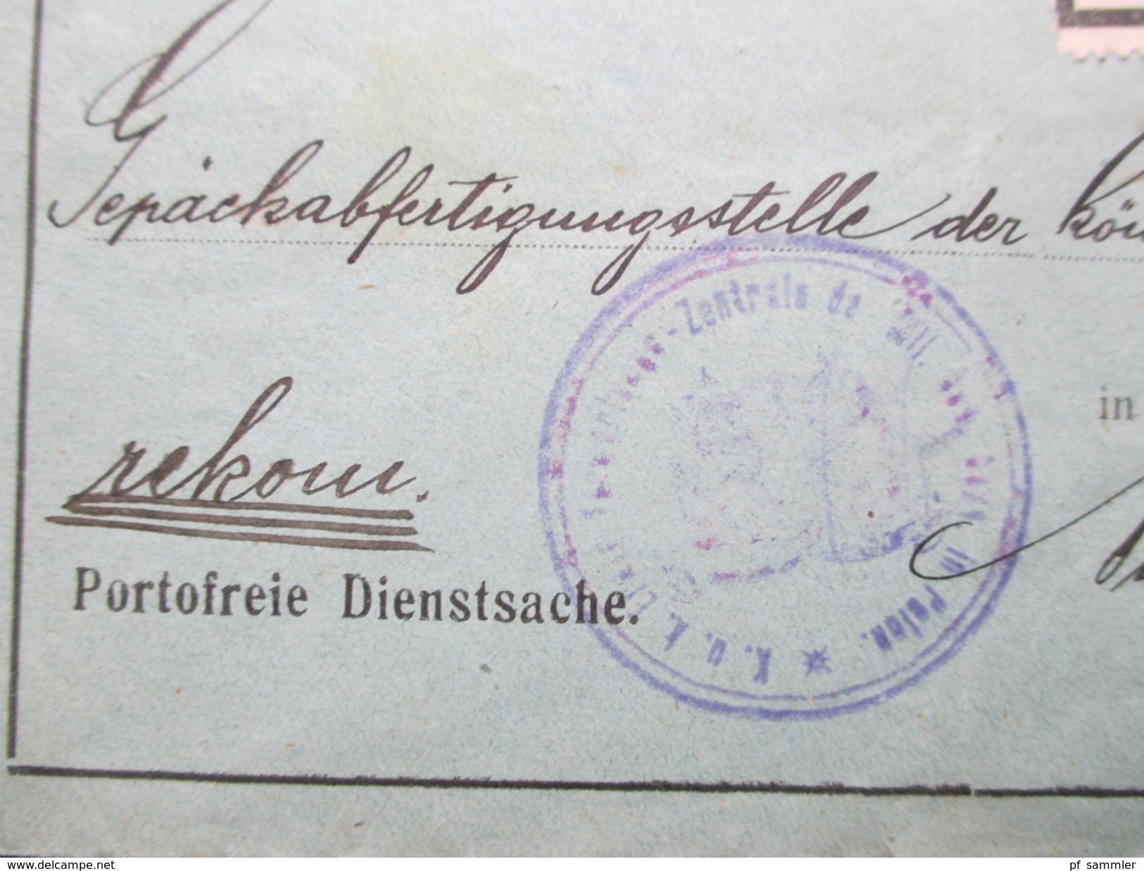 Österreich 1917 K.u.K. Ernte - Verwertungs - Zentrale. Etappenpostamt Lublin 2791. Telegraphenamt. Rekommandirt.Dienst - Briefe U. Dokumente