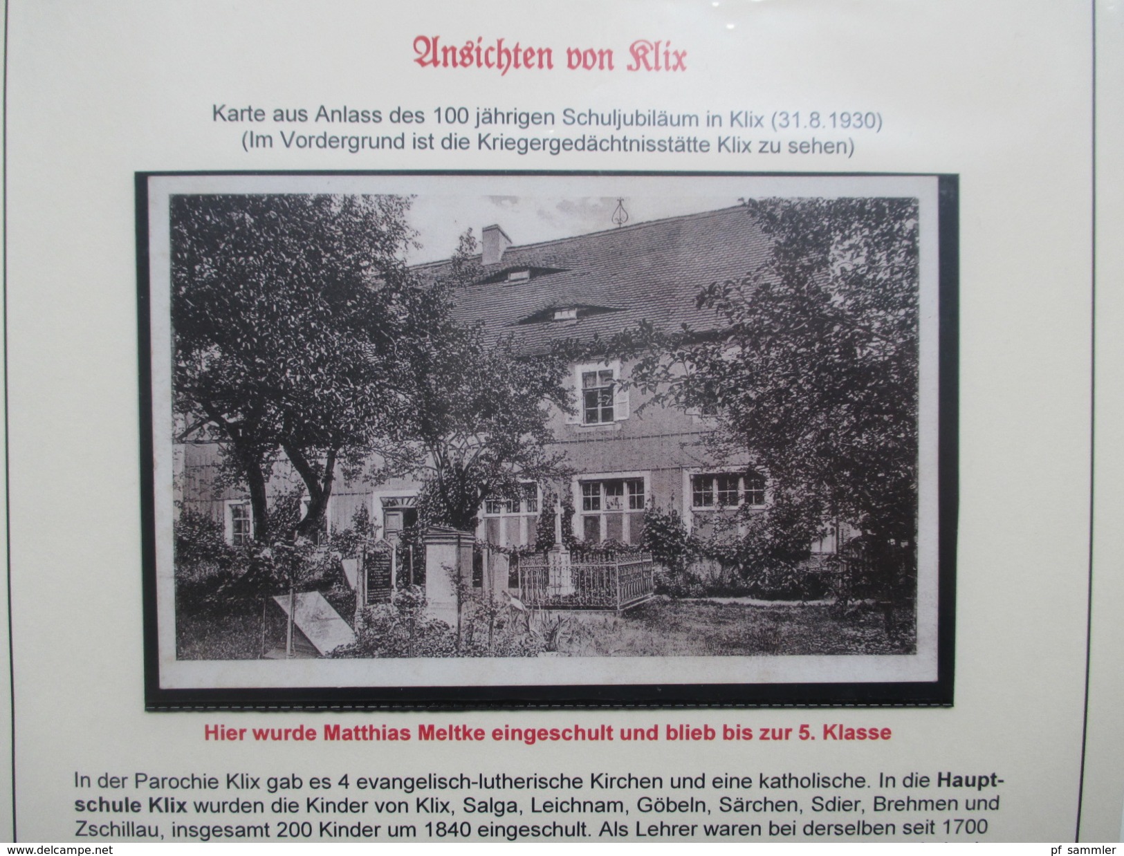 Klix (Sachsen) Heimatsammlung 13 Ansichtskarten / PK ab 1919. Alte Zeitung Heimatklänge von 1924. Interessant?!