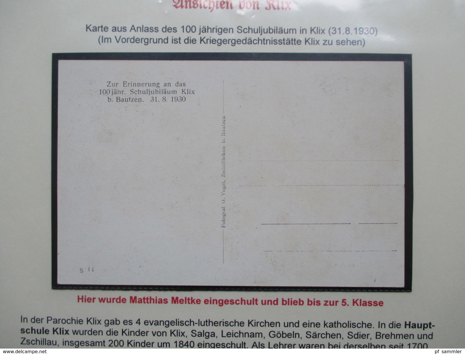 Klix (Sachsen) Heimatsammlung 13 Ansichtskarten / PK ab 1919. Alte Zeitung Heimatklänge von 1924. Interessant?!