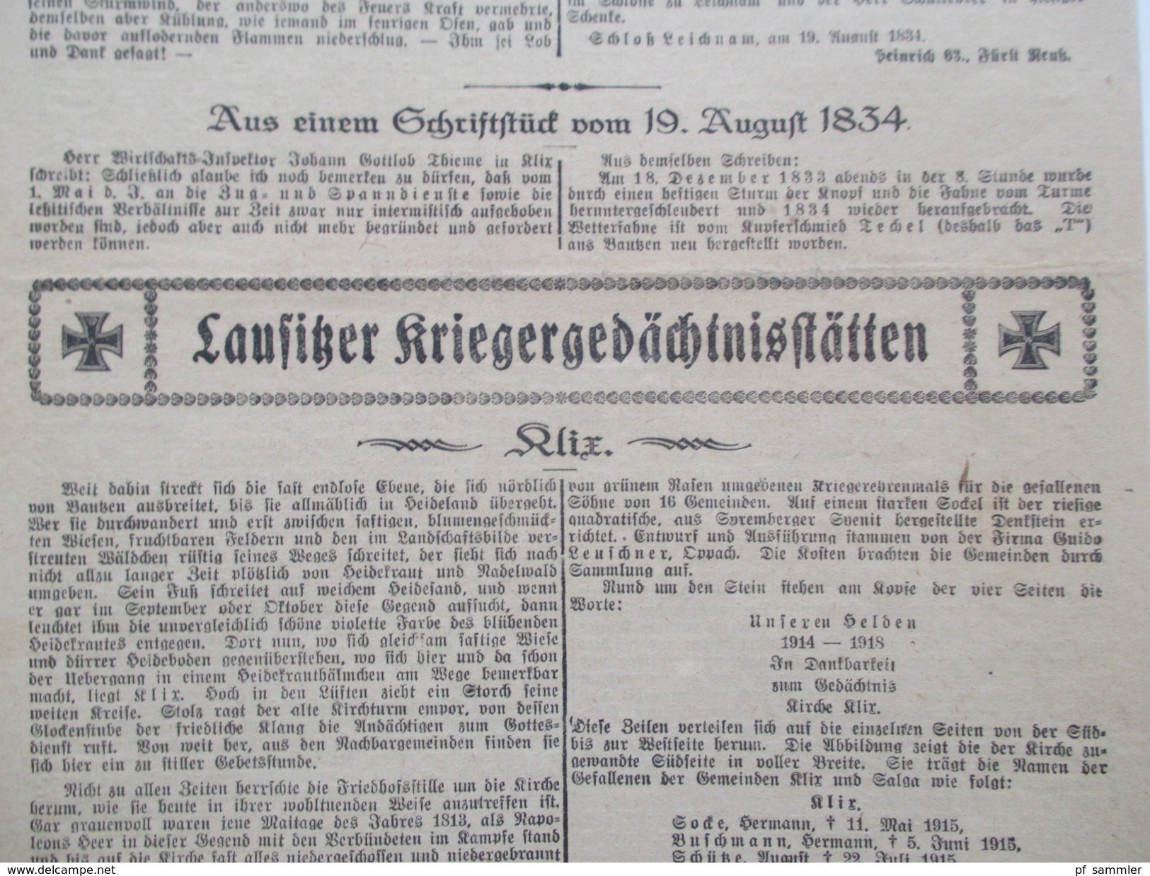 Klix (Sachsen) Heimatsammlung 13 Ansichtskarten / PK ab 1919. Alte Zeitung Heimatklänge von 1924. Interessant?!