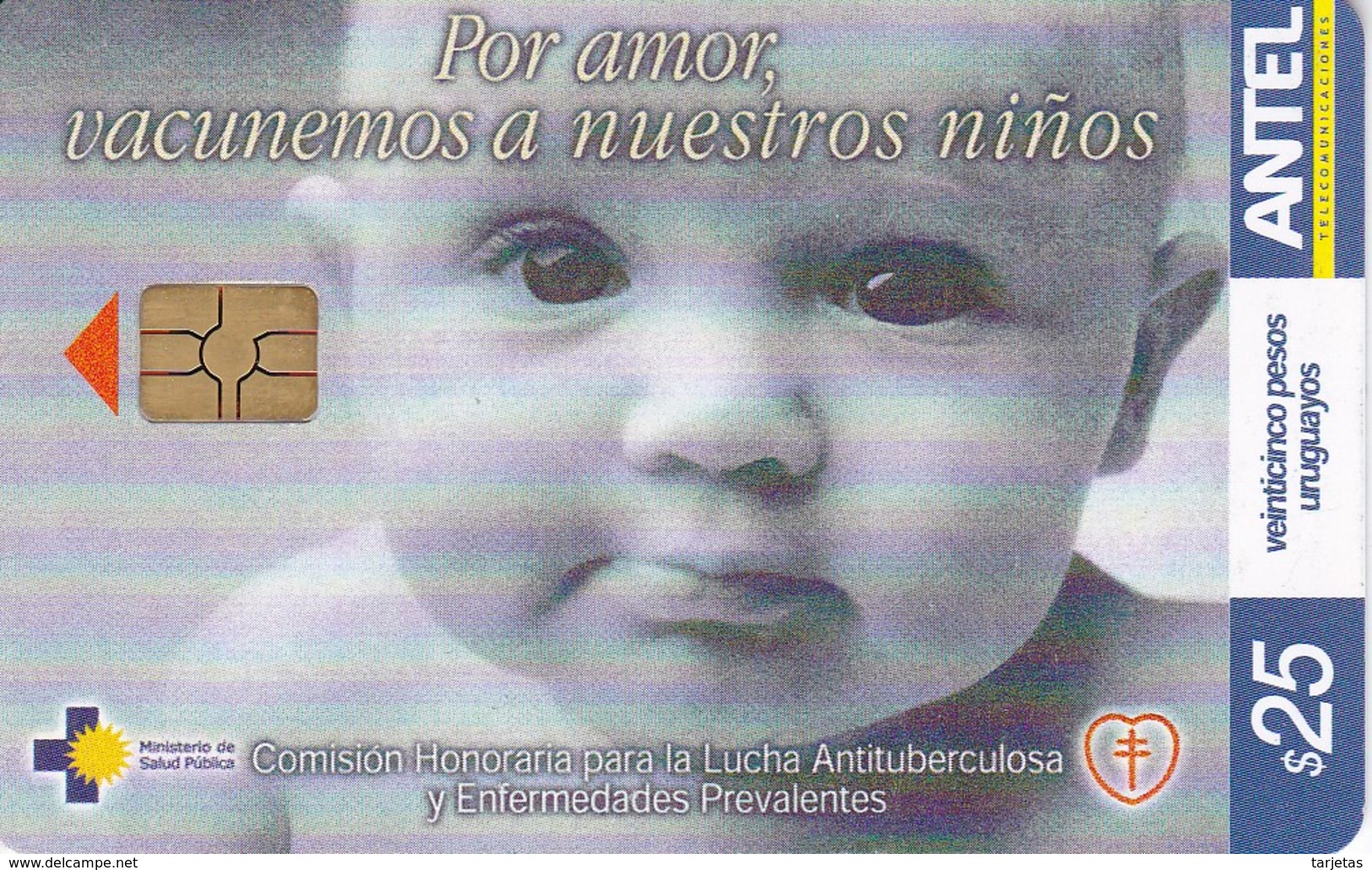 Nº 281 TARJETA DE URUGUAY DE POR AMOR VACUNEMOS A NUESTROS HIJOS - Uruguay