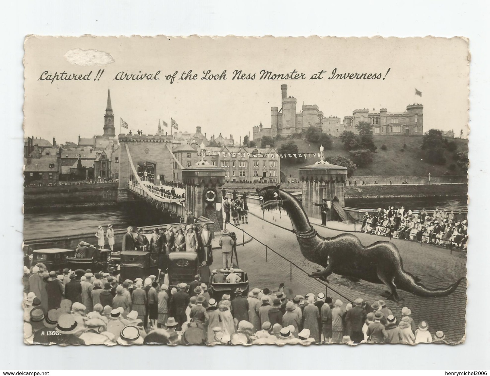 Captured Arrival Of The Loch Ness Monster At Inverness  Ecosse Sutherland Photo Montage White Dundee Real Photograph - Photographie