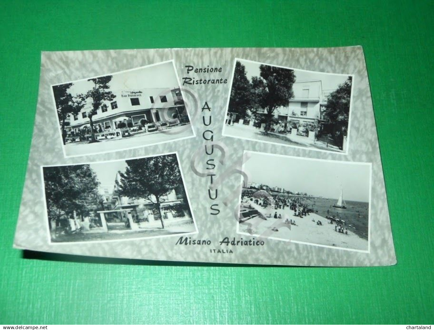 Cartolina Misano Adriatico - Pensione Ristorante Augustus - Vedute Diverse 1960 - Rimini