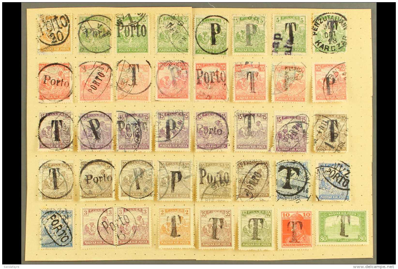 LOCAL PROVISIONAL POSTAGE DUES 1918-1919 Interesting Group Of Various Mostly Used "P", "T" &amp; "Porto"... - Autres & Non Classés
