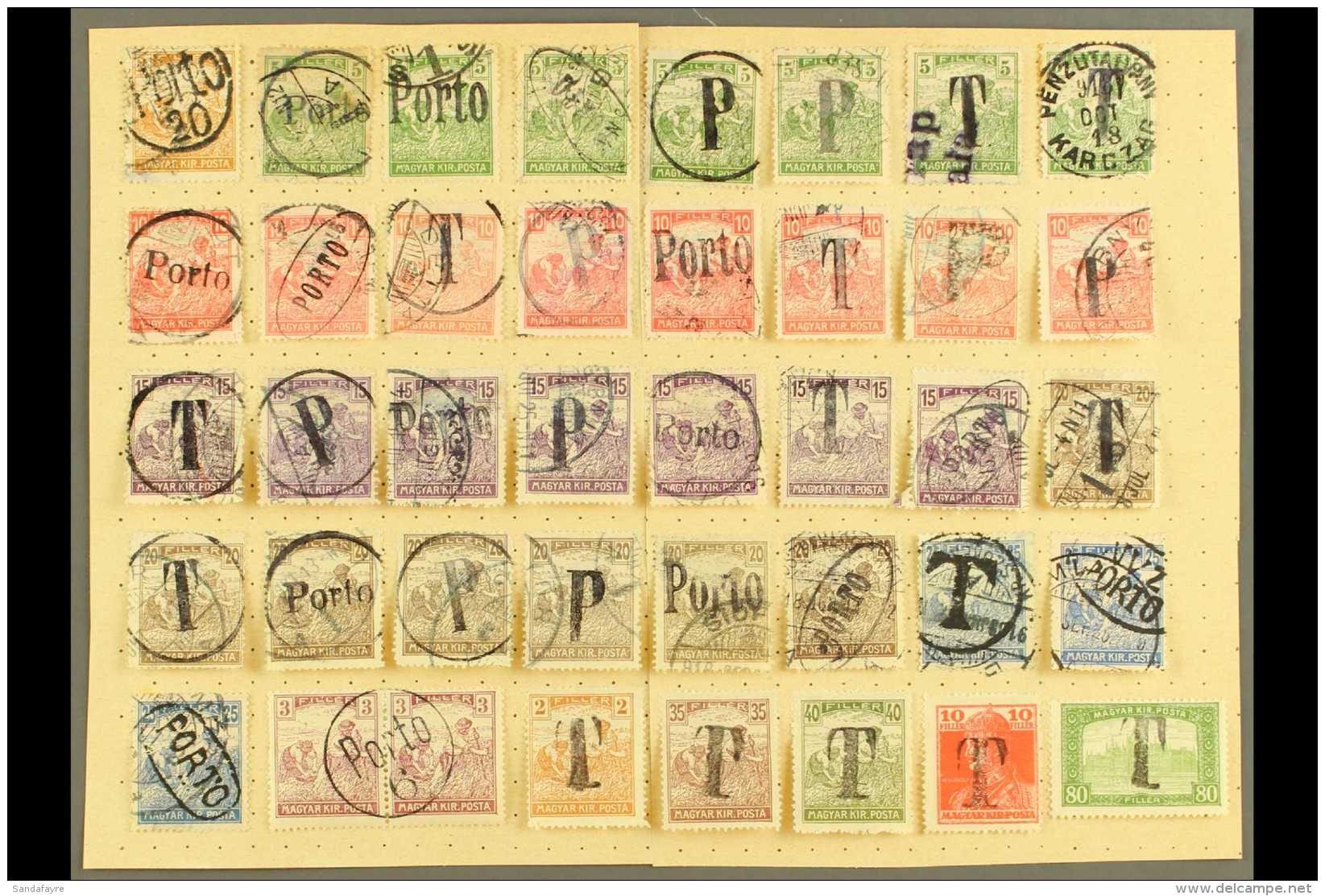 LOCAL PROVISIONAL POSTAGE DUES 1918-1919 Interesting Group Of Various Mostly Used "P", "T" &amp; "Porto"... - Andere & Zonder Classificatie