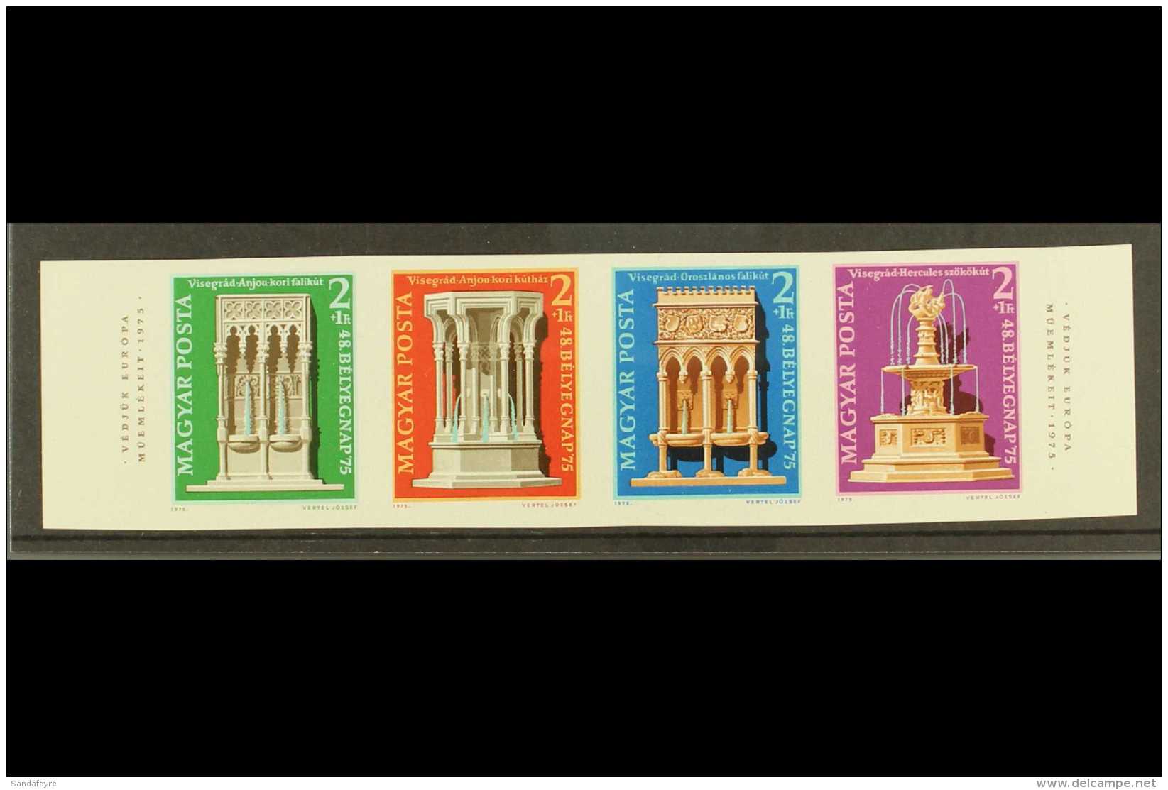 1975 Fountains IMPERF Se-tenant Strip Of Four, Michel 3060/63B, Never Hinged Mint. (4 Stamps) For More Images,... - Autres & Non Classés