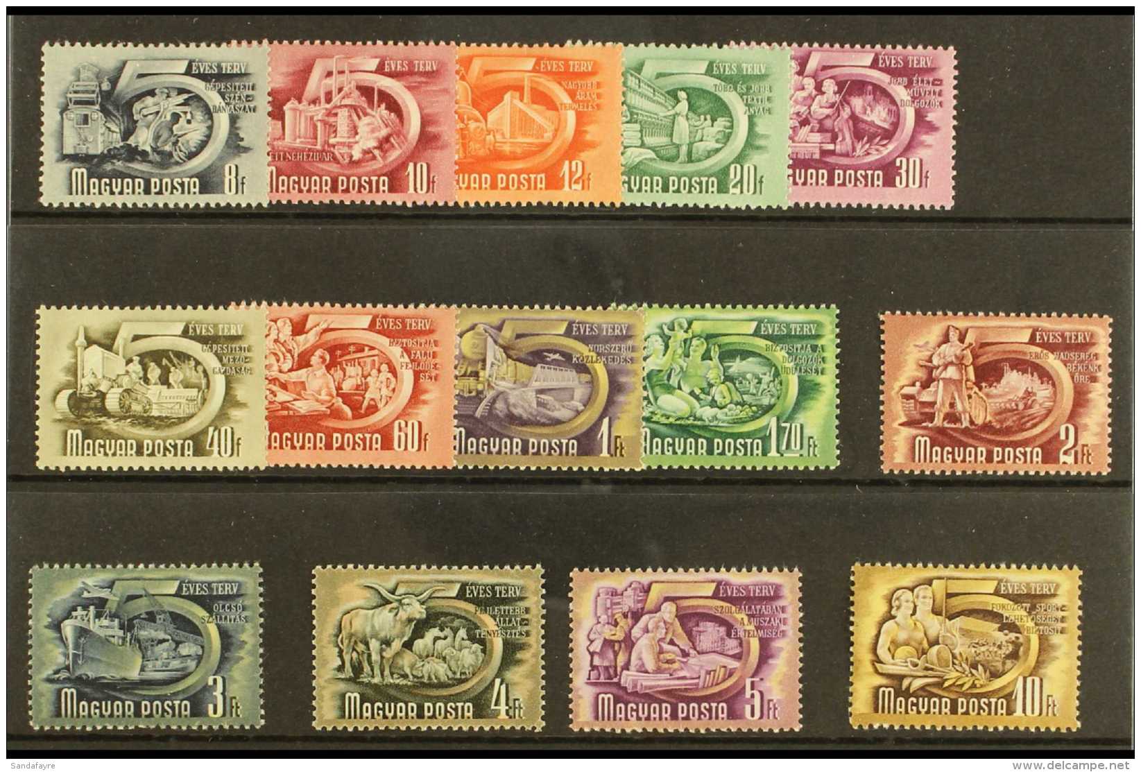 1950-53 Five Year Plan Set, Multiple Shield Wmk, Michel 1070/82, SG 1082A/95A, Superb, Never Hinged Mint (14... - Andere & Zonder Classificatie