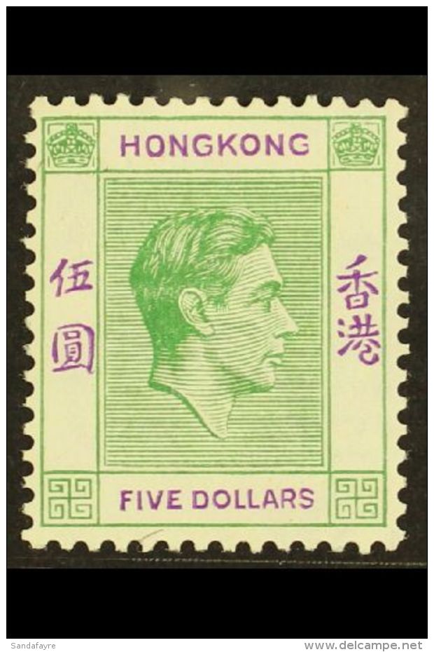 1938 $5 Yellowish Green And Violet On Chalk Paper, SG 160ab, Very Fine And Fresh Mint. For More Images, Please... - Other & Unclassified