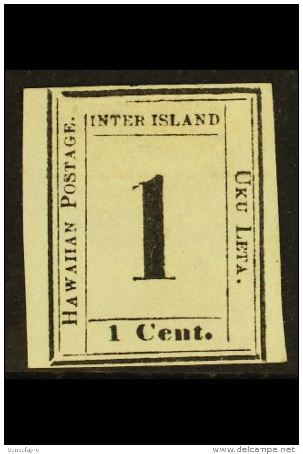 1864-5 1c Black, Numeral, Sc 19, Fine Mint No Gum. Corner Crease Bottom Right. For More Images, Please Visit... - Hawaï