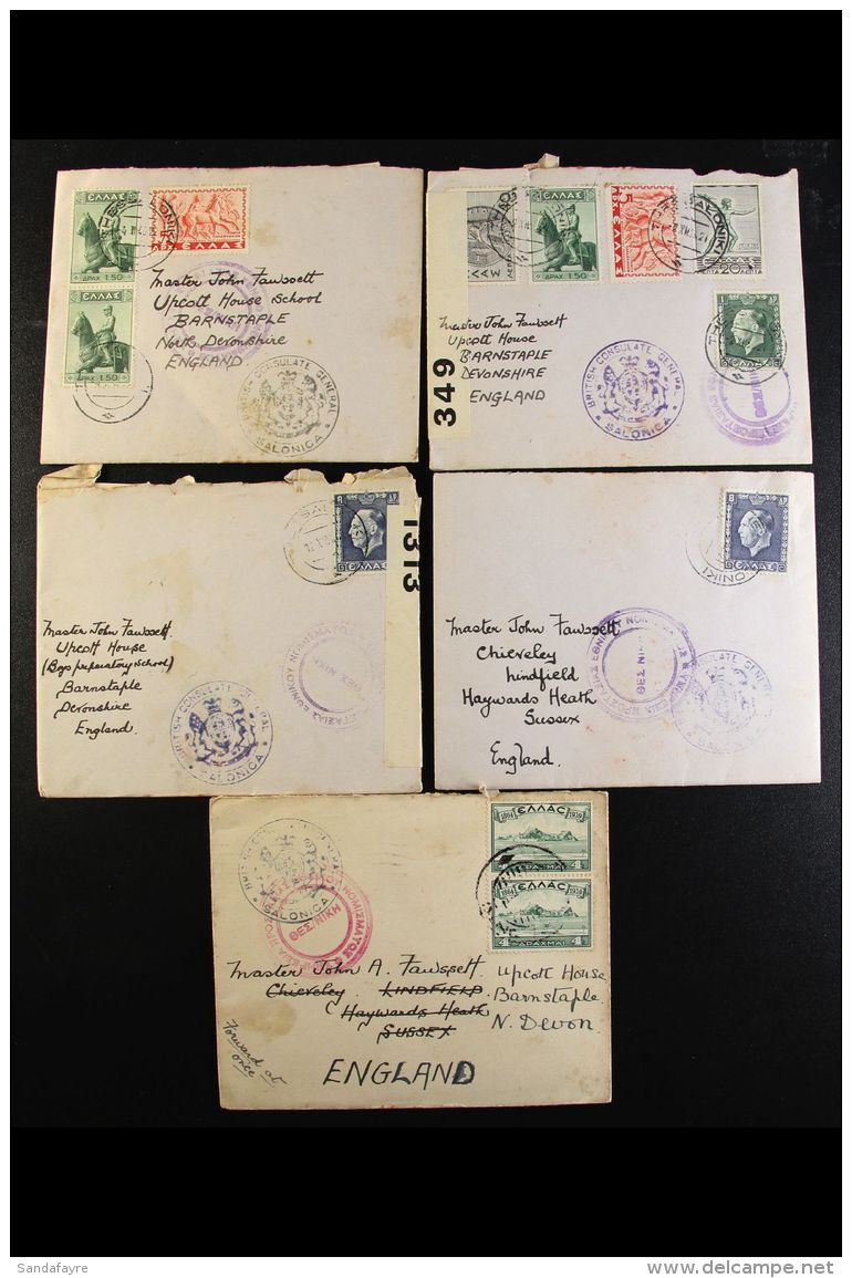 1939-40 CENSORED MAIL TO ENGLAND A Group Of Censored Covers With Entire Letter Contents, Each From The British... - Andere & Zonder Classificatie