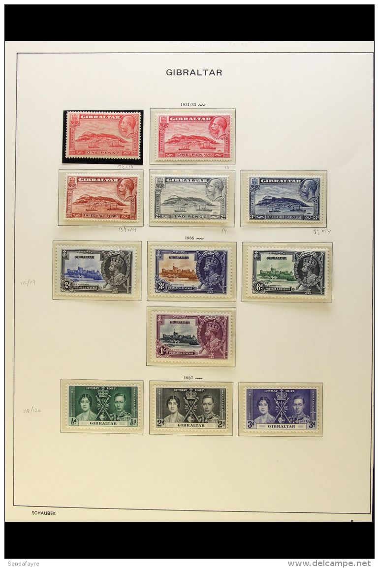 1931-1950 COMPLETE VERY FINE MINT COLLECTION On Hingeless Pages, ALL DIFFERENT, Inc 1931-33 The Rock Set Inc 1d,... - Gibraltar