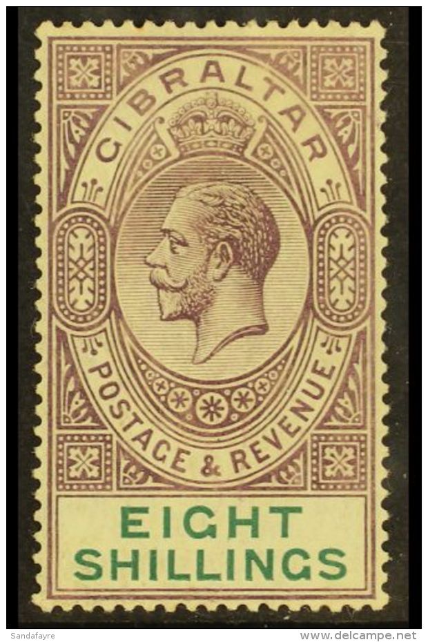 1912 8s Dull Purple And Green, SG 84, Fine Mint. For More Images, Please Visit... - Gibraltar