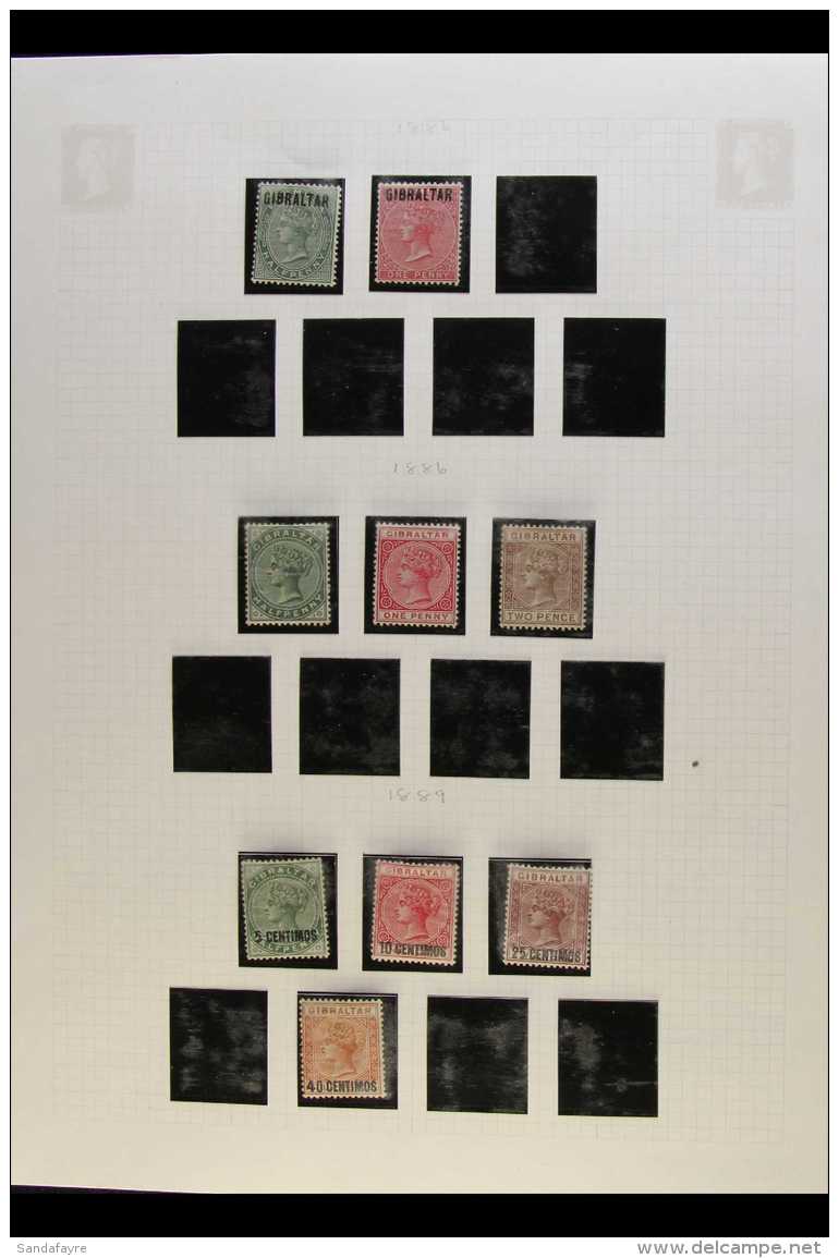 1886-1953 ATTRACTIVE FINE MINT COLLECTION In Hingeless Mounts On Leaves, Inc 1886 &frac12;d &amp; 1d Opts, 1886-87... - Gibraltar