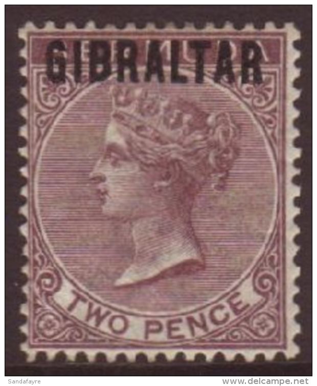 1886 2d Purple-brown Of Bermuda With GIBRALTAR Overprint, SG 3, Very Fine Mint. For More Images, Please Visit... - Gibraltar