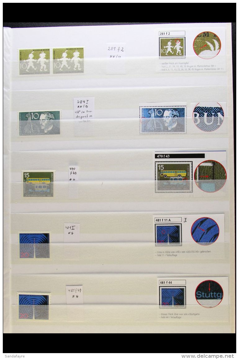 1958-1996 PLATE FLAWS. SUPERB NEVER HINGED MINT COLLECTION Of All Different Identified Plate Flaws &amp; Varieties... - Andere & Zonder Classificatie