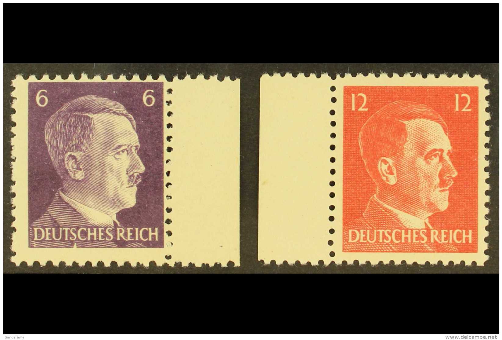 1945 6pf &amp; 12pf Hitler AMERICAN INTELLIGENCE FORGERIES, Michel 15/16, Fine Never Hinged Mint Marginal... - Andere & Zonder Classificatie