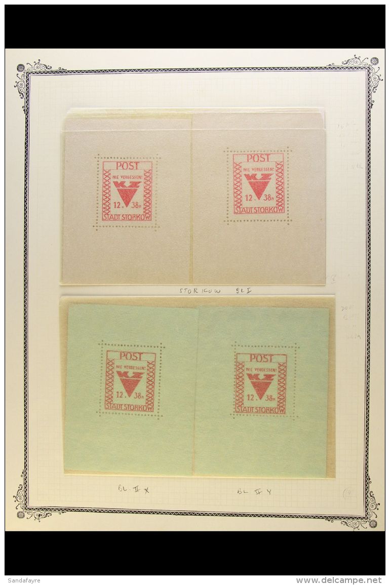 STORKOW 1946 Mint Collection/accumulation On Album Pages. With Both Perf Sets (Mi 1/14) X 4; Miniature Sheets... - Autres & Non Classés