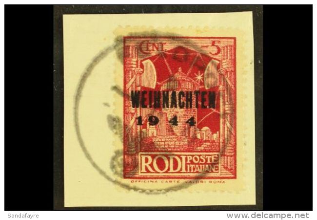 INSELPOST RHODOS FELDPOST 1944 "Weihnachten" Overprint Type II On Rodi Issue, Michel 12 II, Very Fine Used On... - Autres & Non Classés