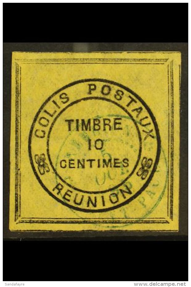 REUNION PARCEL POST (Colis Postaux) 1890 10c Black / Yellow (black Frame), SG P11 / Yvert 1, Very Fine Used. For... - Andere & Zonder Classificatie