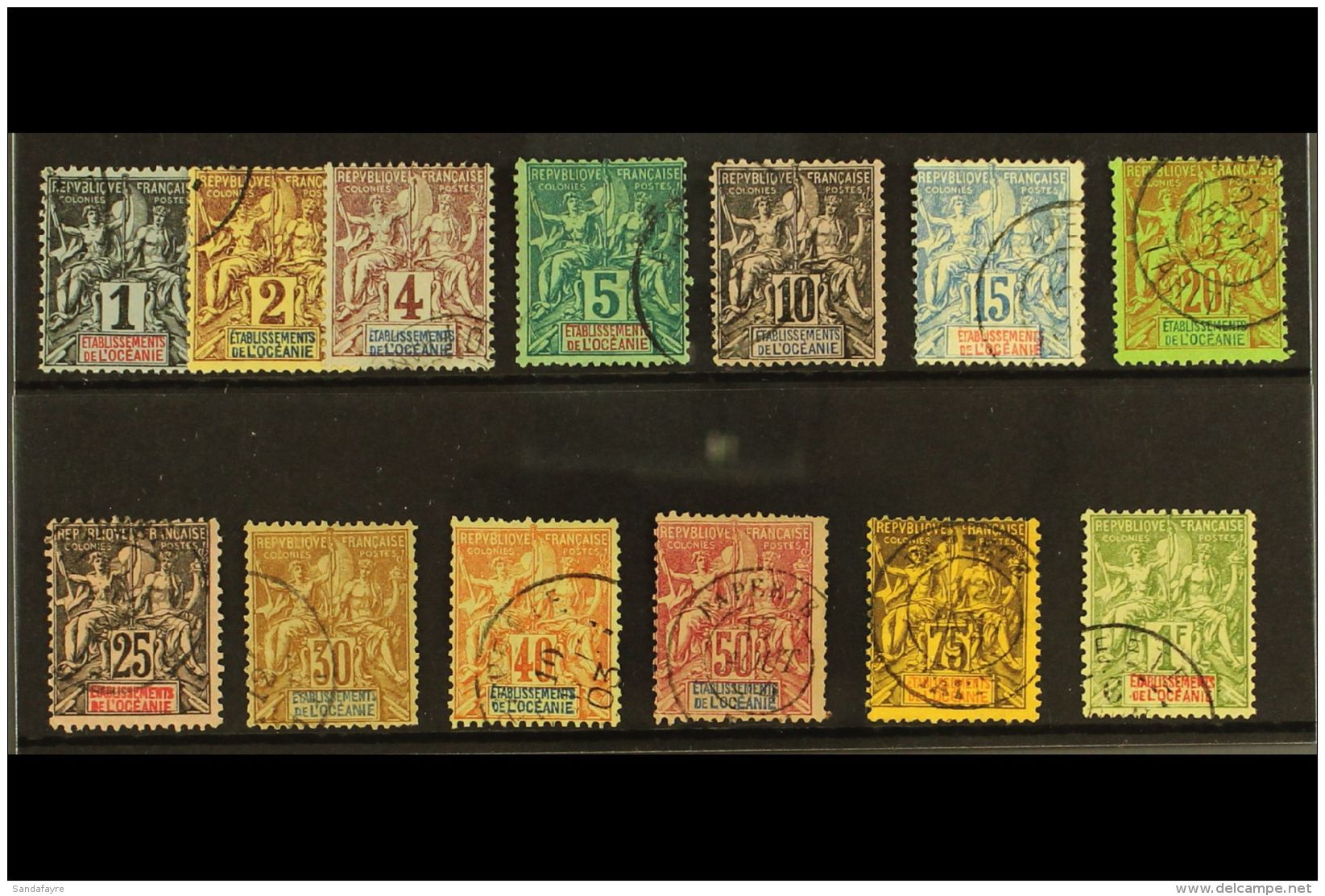 OCEANIC SETTLEMENTS 1892 "Tablet" Definitives Set Complete, SG 1/13 (Yvert 1/13), Very Fine Used (13 Stamps) For... - Autres & Non Classés