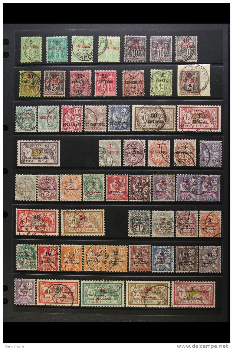 MOROCCO 1891-1958 USED COLLECTION Includes 1891-1900 Surcharge Set To 1p Incl. Both Types Of 50c, 1902-03... - Autres & Non Classés