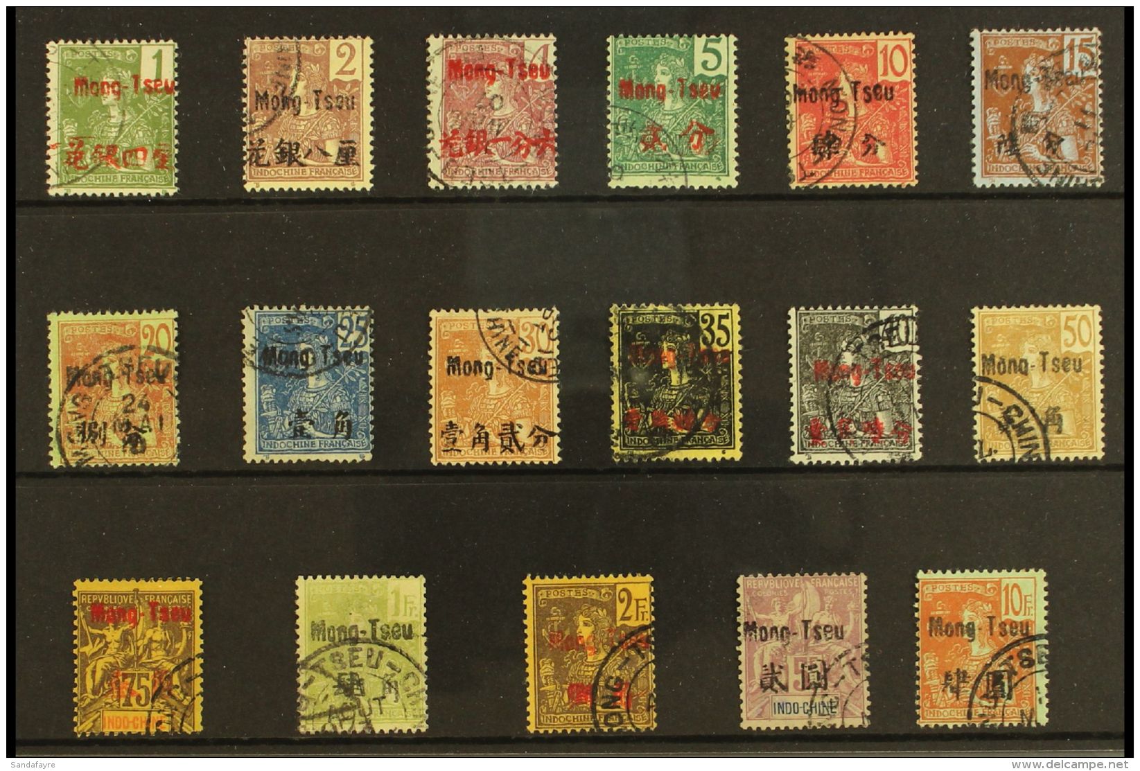 MENGTSZ 1906 "Mong - Tseu" Set Complete, SG 17-34 (Yvert 17/33), Very Fine Used. Lovely Quality (17 Stamps) For... - Andere & Zonder Classificatie