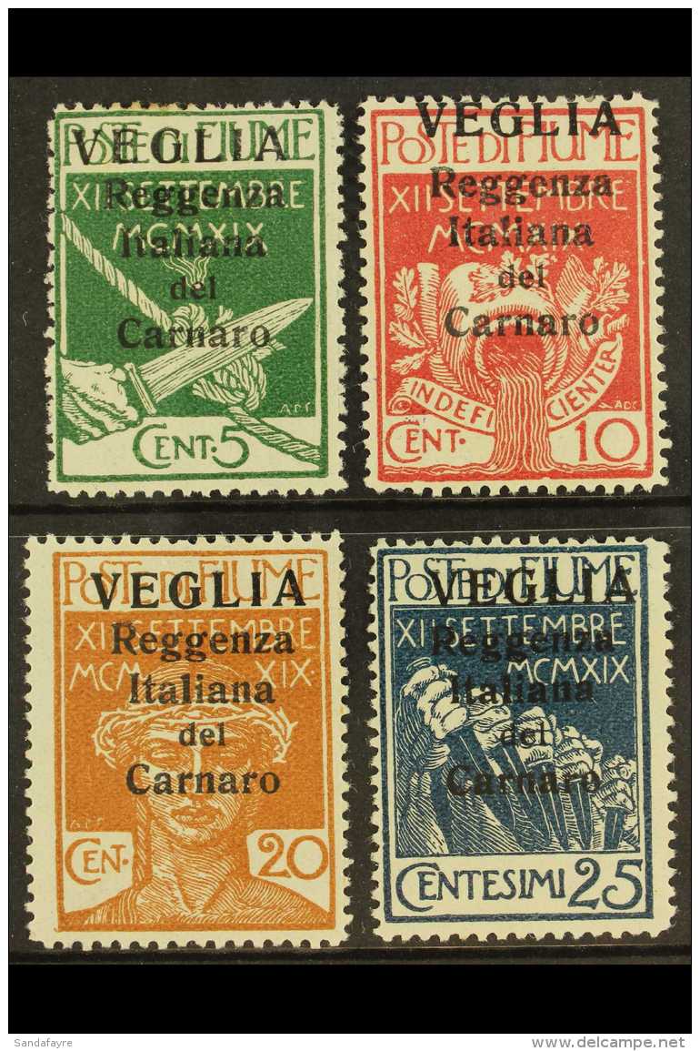 VEGLIA 1920 Large Overprint Set, Sass 1/4, Very Fine Mint. 2012 Sorani Colour Photo Cert. Scarce, Cat &euro;2400... - Fiume