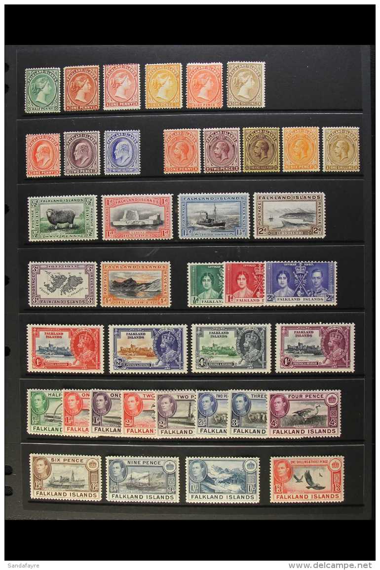 1891-1946 ALL DIFFERENT FINE MINT COLLECTION Includes 1891-1902 &frac12;d Deep Yellow-green, 1d Reddish-chestnut,... - Falklandeilanden