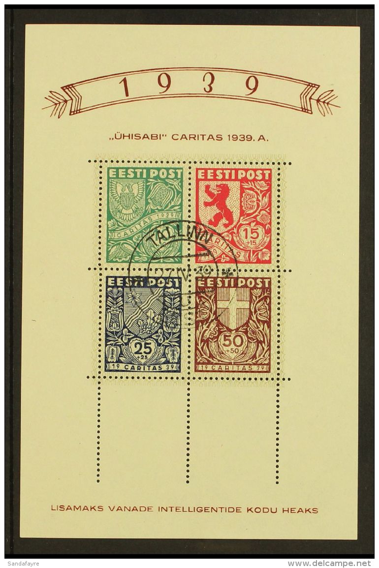 1939 Caritas Mini-sheet (Michel Block 3, SG MS147a), Superb Cds Used, Fresh. For More Images, Please Visit... - Estonie