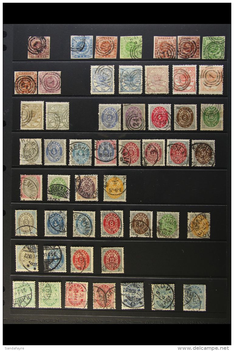 19TH CENTURY USED COLLECTION Presented On A Stock Page. Includes 1853 Vals To 8s Green, 16s Roulette, 1858 To 8s... - Andere & Zonder Classificatie