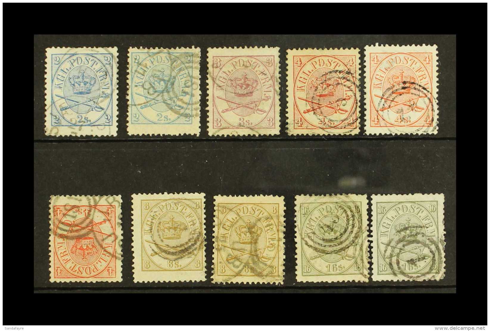 1864-70 Perf.13x12&frac12; Complete Basic Set Plus Shades, Note 2sk Blue &amp; Pale Blue, 4sk Carmine, Vermilion... - Andere & Zonder Classificatie