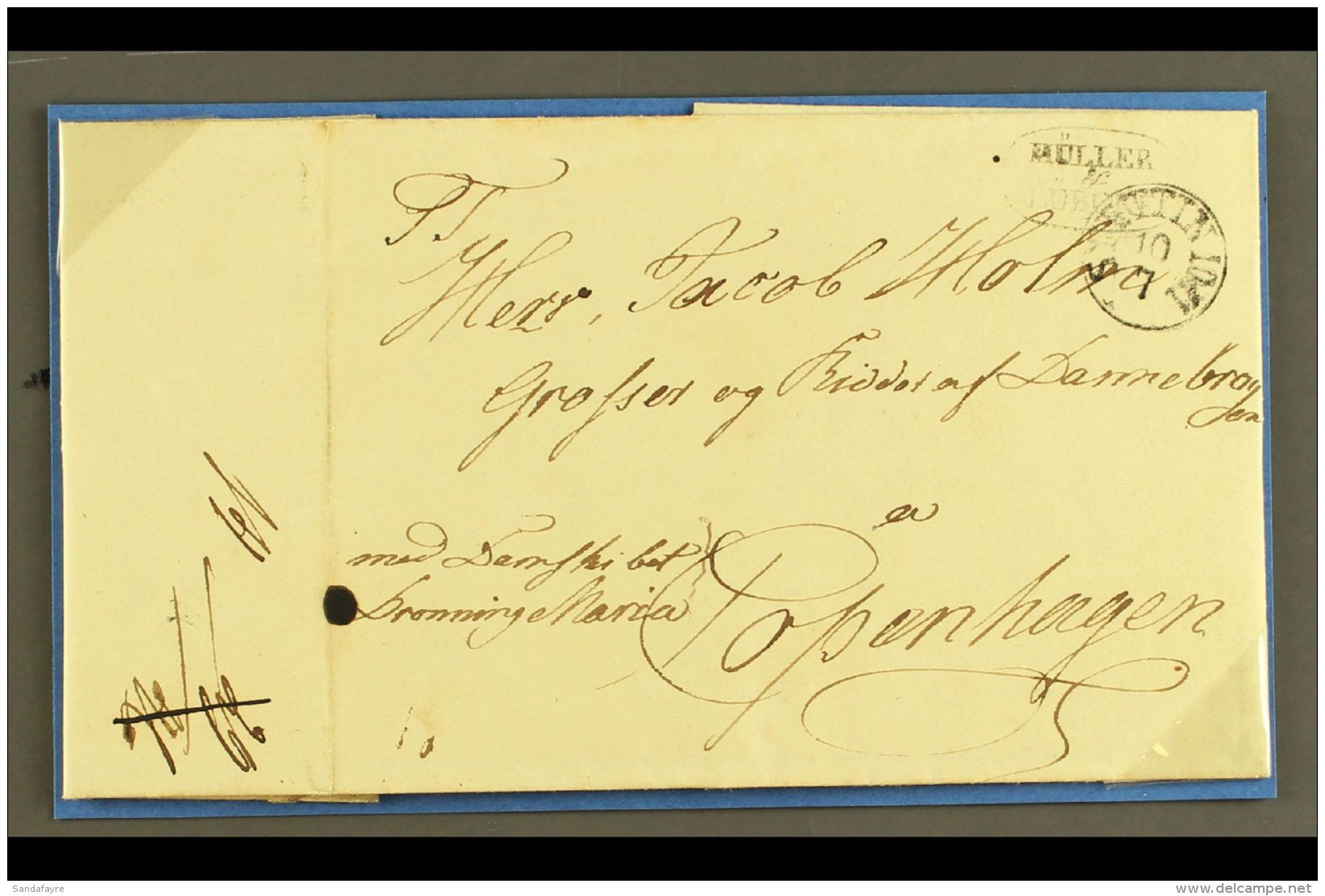 1835 Entire Letter From Stettin To Copenhagen Using The Steamship Route First Established In That Year. Annoted... - Autres & Non Classés