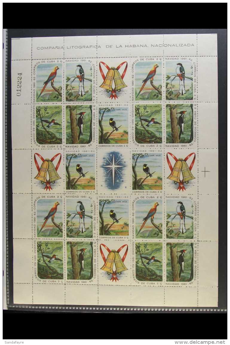 1961 Christmas Birds Issue, Scott 691/695 Or SG 1000, 1003a/d, Complelet Sheet Of 20 Stamps With All Labels And... - Autres & Non Classés