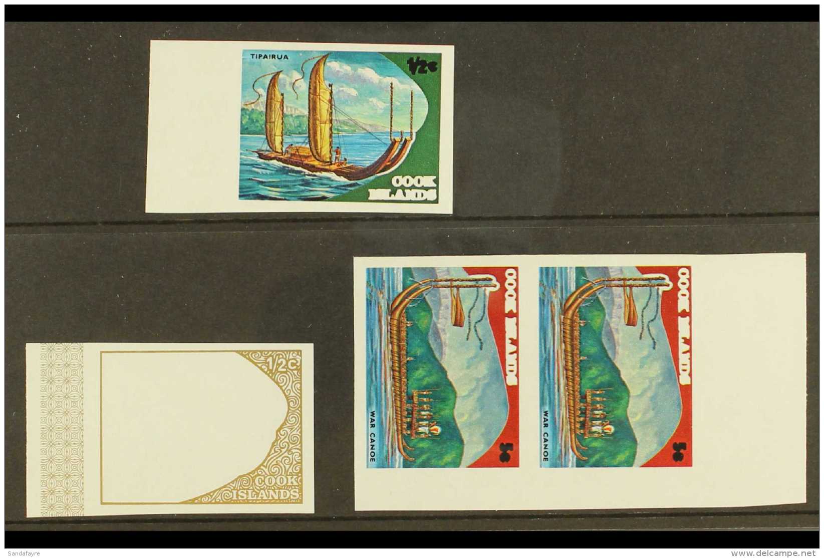 1973 IMPERF PLATE PROOFS An Attractive Selection From The Maori Exploration Issue With &frac12;c Gold Frame &amp;... - Cookeilanden