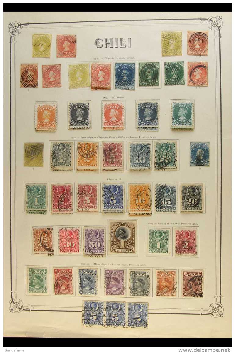 1853-1925 MINT &amp; USED COLLECTION The Chile Section Extracted From A Wonderful, Original, Old-time,... - Chile