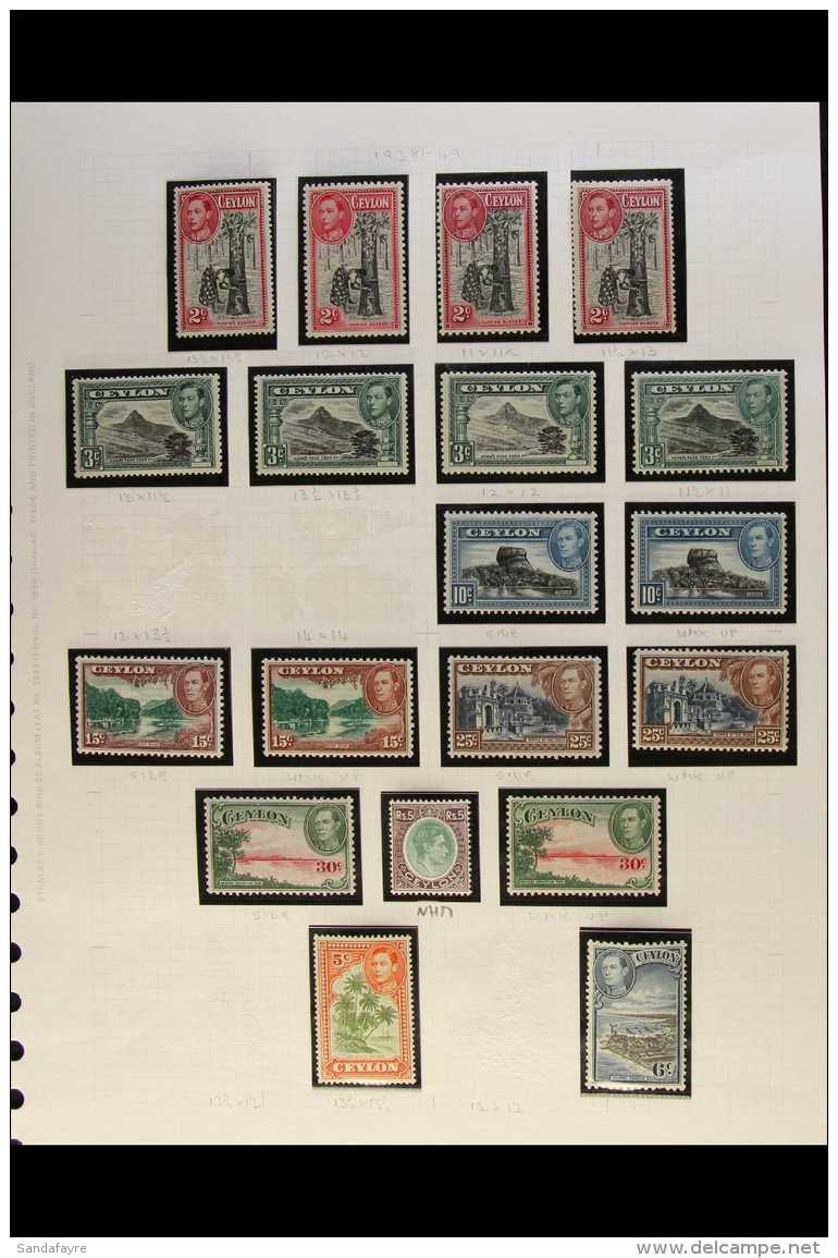 1937-1952 COMPLETE VERY FINE MINT COLLECTION On Leaves, All Different, COMPLETE For The Basic Issues, Inc 1938-49... - Ceylon (...-1947)