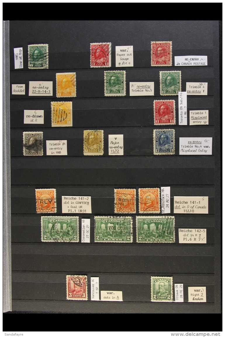 1911 - 1935 RE-ENTRIES COLLECTION Small Collection Of Used Definitive And Commemorative Stamps Each With A... - Autres & Non Classés