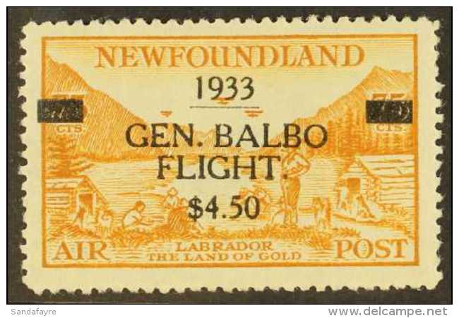 1933 $4.50 On 75c Yellow Brown, "Balbo" Flight, SG 235, Very Fine And Fresh Mint. For More Images, Please Visit... - Autres & Non Classés