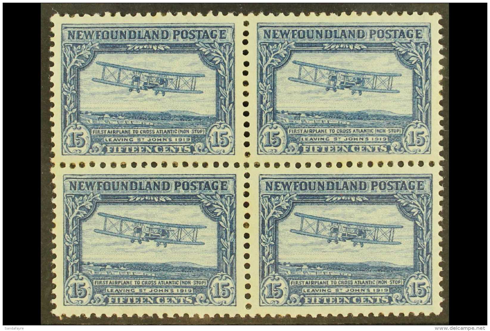 1931 15c Blue Vickers "Vimy" Aircraft, SG 206, As A NHM Block Of 4. For More Images, Please Visit... - Autres & Non Classés