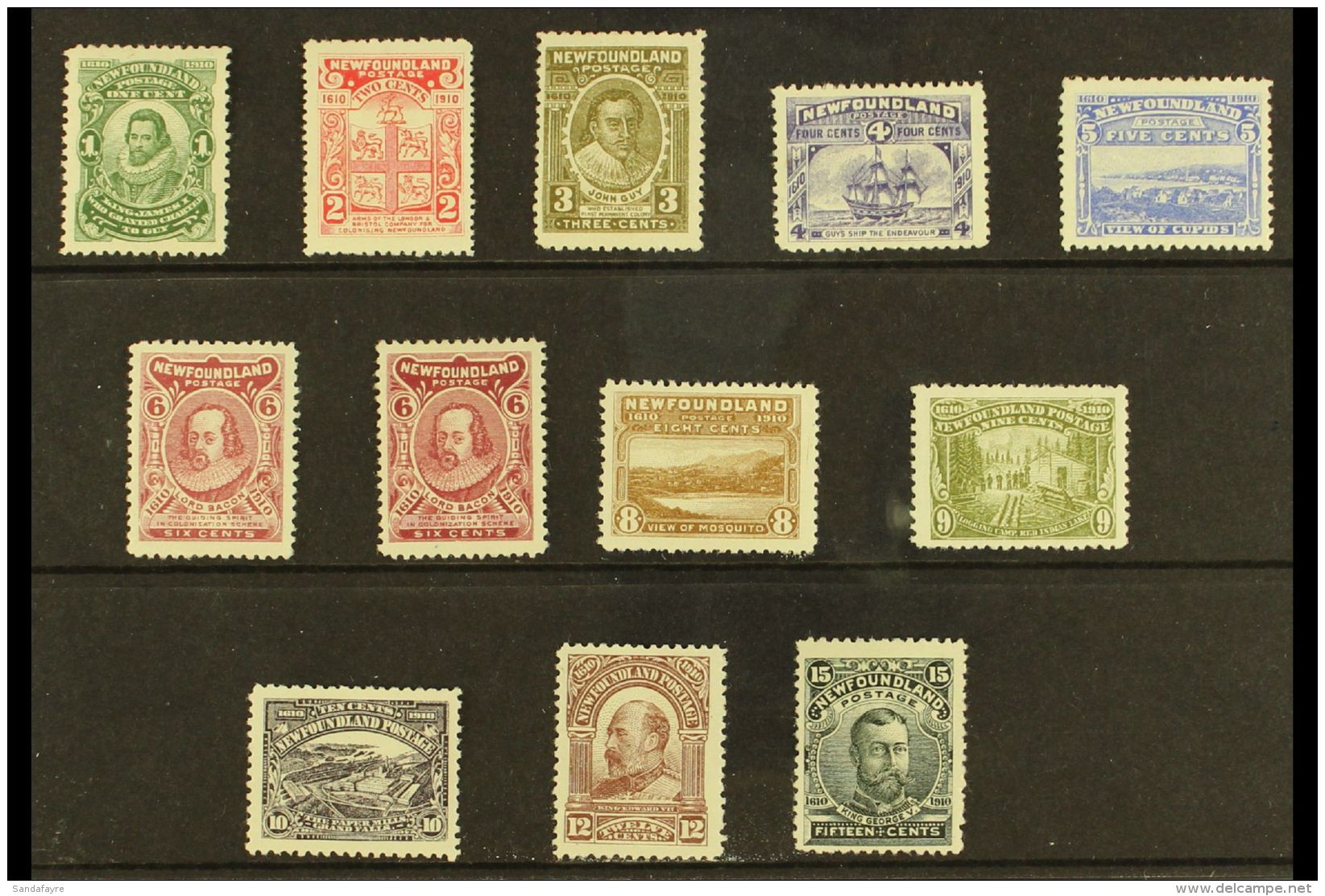 1910 Tercentenary Of Colonization Complete Set Perf 12, SG 95/105, Including Both Types 6c, Fine Fresh Mint. (12... - Autres & Non Classés