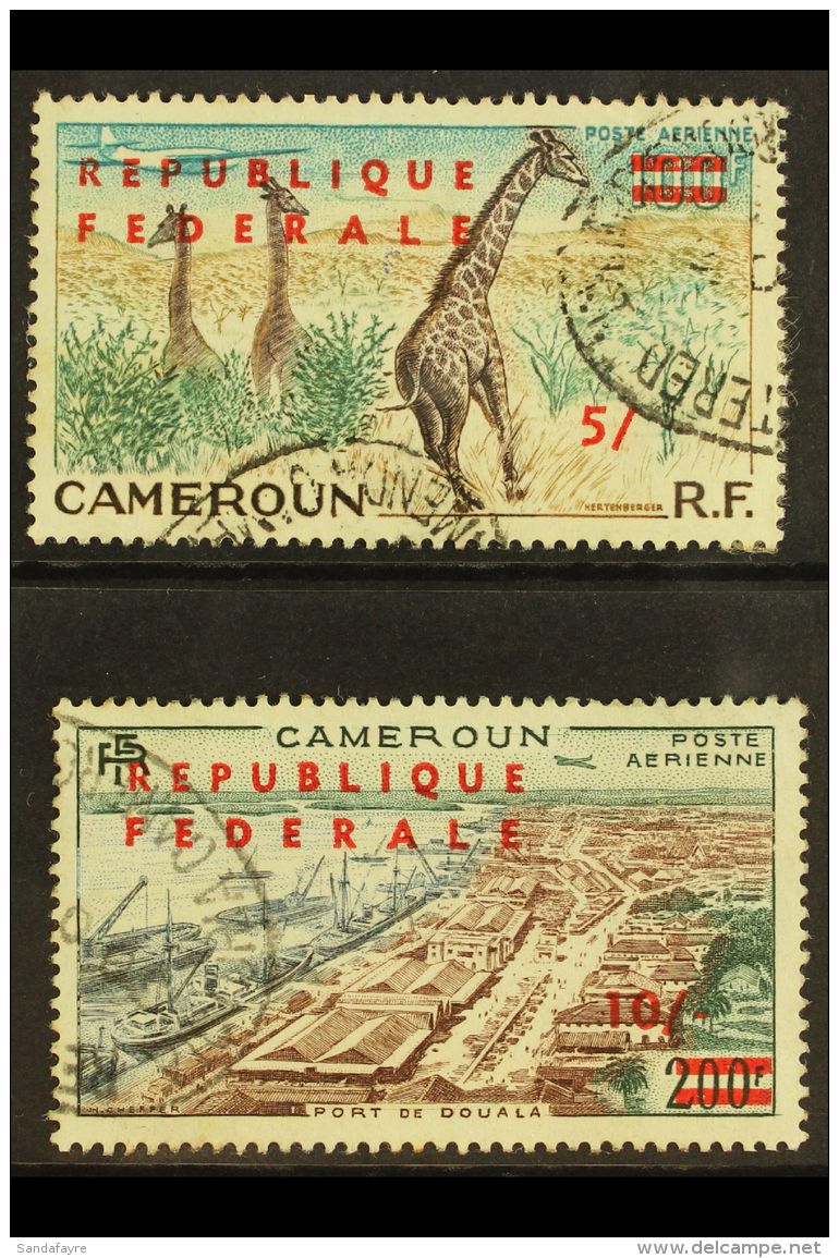 1961 5s On 100f &amp; 10s On 200f Air "Republique Federale" Overprints SMALL NUMERALS Varieties, Yvert 49a/50a,... - Andere & Zonder Classificatie